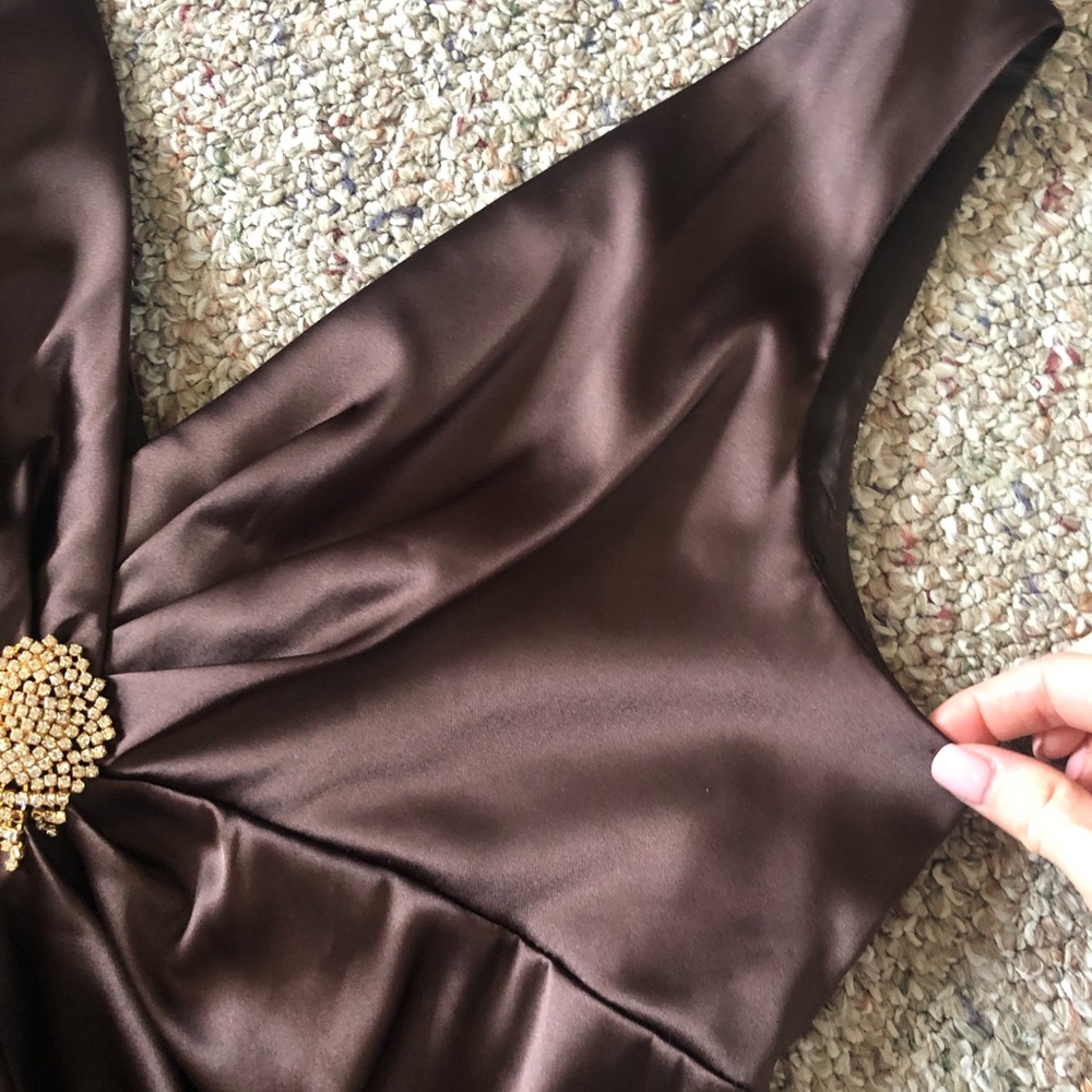 Eliza J New York Cocktail Dress (Brown) - Picture 7 of 11